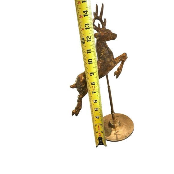Weather Vane Deer Stag Articulating Stand Solid Brass w Zinc Taiwan Handmade 15" - Picture 8 of 12